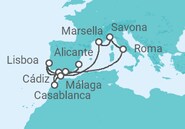 Itinerario del Crucero Italia, Francia, Marruecos, Portugal - Costa Cruceros