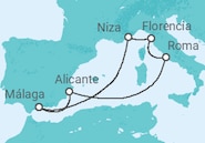 Itinerario del Crucero Leyendas del Mediterráneo - Pullmantur