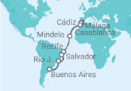 Itinerario del Crucero España, Marruecos, Cabo Verde, Brasil, Argentina - MSC Cruceros