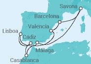 Itinerario del Crucero Más allá de las columnas de Hércules - Costa Cruceros