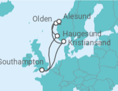 Itinerario del Crucero Fiordos Noruegos - MSC Cruceros