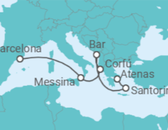 Itinerario del Crucero Mediterráneo con Grecia e Italia - Princess Cruises