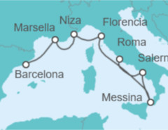 Itinerario del Crucero Francia, Italia y Costa Amalfitana - NCL Norwegian Cruise Line