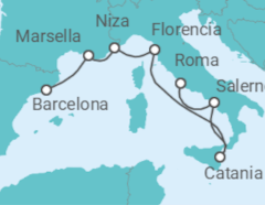 Itinerario del Crucero Roma + Italia, Sicilia y Francia - NCL Norwegian Cruise Line