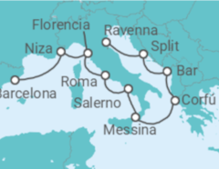 Itinerario del Crucero Francia, Italia, Grecia, Montenegro, Croacia - NCL Norwegian Cruise Line