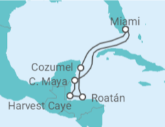 Itinerario del Crucero México, Honduras - NCL Norwegian Cruise Line
