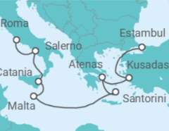 Itinerario del Crucero Islas griegas: Santorini, Atenas y Malta - NCL Norwegian Cruise Line