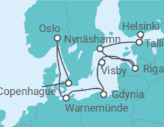 Itinerario del Crucero Copenhague y la esencia de las capitales Bálticas - NCL Norwegian Cruise Line