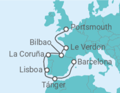 Itinerario del Crucero Portugal, España - Virgin Voyages