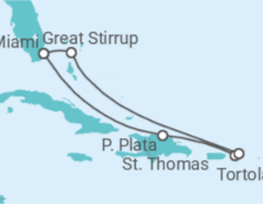 Itinerario del Crucero El Caribe: Great Stirrup Cay, República Dominicana y Tórtola  - NCL Norwegian Cruise Line