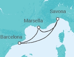 Itinerario del Crucero Momentos mediterráneos - Costa Cruceros