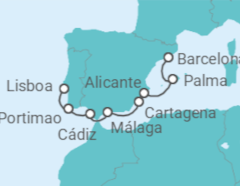 Itinerario del Crucero Explorador Ibérico - Oceania Cruises