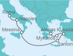 Itinerario del Crucero Islas griegas e Italia - Royal Caribbean