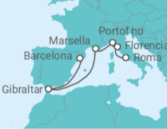 Itinerario del Crucero Italia, Francia, Gibraltar - Holland America Line