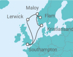 Itinerario del Crucero Fiordos Noruegos - MSC Cruceros