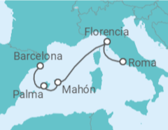 Itinerario del Crucero Italia, España - Azamara