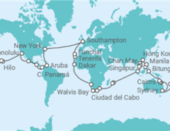 Itinerario del Crucero Vuelta al mundo 2027  - Cunard
