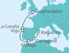 Itinerario del Crucero De España a Reino Unido - Disney Cruise Line