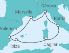 Itinerario del Crucero Francia, España, Italia - MSC Cruceros