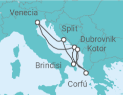 Itinerario del Crucero El esplendor del Adriático  - MSC Cruceros