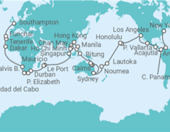 Itinerario del Crucero Segmento vuelta al mundo: de Nueva York a Southampton - Cunard