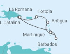 Itinerario del Crucero Caribe Sur - MSC Cruceros