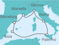 Itinerario del Crucero España, Francia, Italia - MSC Cruceros