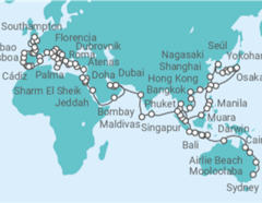 Itinerario del Crucero Tramo vuelta al mundo: de Sydney a Southampton - Oceania Cruises