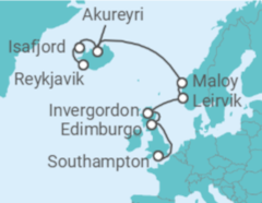 Itinerario del Crucero Islandia y Reino Unido - NCL Norwegian Cruise Line