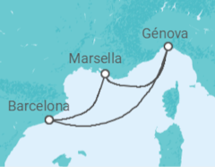 Itinerario del Crucero Italia, Francia - MSC Cruceros