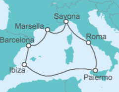 Itinerario del Crucero Un viaje hacia el color azul  - Costa Cruceros