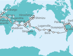 Itinerario del Crucero Vuelta al mundo  II - Nicko Cruises