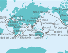 Itinerario del Crucero Vuelta al mundo - Costa Cruceros
