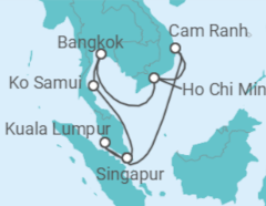Itinerario del Crucero Malasia, Tailandia y Vietnam - Princess Cruises