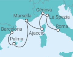 Itinerario del Crucero Mediterráneo Occidental con Italia - Princess Cruises