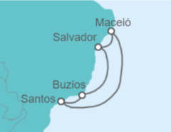Itinerario del Crucero Brasil - MSC Cruceros