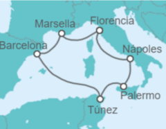 Itinerario del Crucero Mediterráneo y sus maravillas 2027 - MSC Cruceros