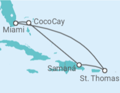 Itinerario del Crucero Islas Vírgenes - EEUU, República Dominicana - Royal Caribbean