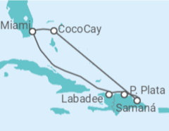 Itinerario del Crucero República Dominicana - Royal Caribbean