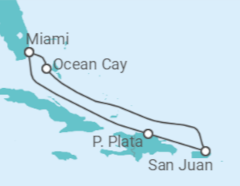 Itinerario del Crucero Caribe Oriental - MSC Cruceros