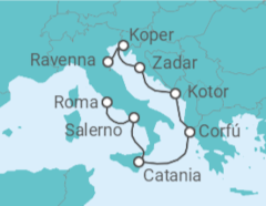 Itinerario del Crucero Roma eterna y Bolonia con el encanto del Adriático - NCL Norwegian Cruise Line