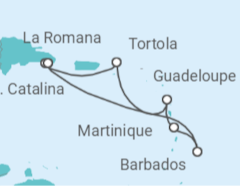 Itinerario del Crucero Surcando el Sur del Caribe I - Con vuelos - MSC Cruceros