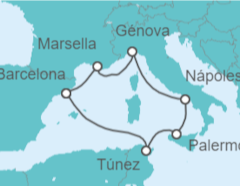 Itinerario del Crucero Mediterráneo sorprendente - MSC Cruceros