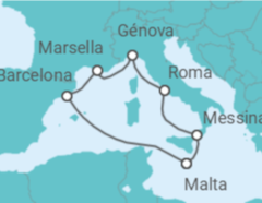Itinerario del Crucero Grandezas del Mediterráneo TI - MSC Cruceros