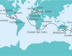 Itinerario del Crucero Segmento de vuelta al mundo: de Fort Lauderdale a Civitavecchia (Roma) - Princess Cruises