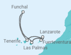 Itinerario del Crucero Oasis del Atlántico - Costa Cruceros