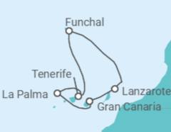 Itinerario del Crucero Oasis del Atlántico - Costa Cruceros