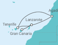 Itinerario del Crucero Canarias, Marruecos - Costa Cruceros