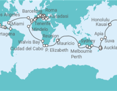 Itinerario del Crucero Vuelta al mundo - Princess Cruises