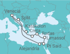 Itinerario del Crucero Estela de Faraones y Dioses - con vuelos - MSC Cruceros